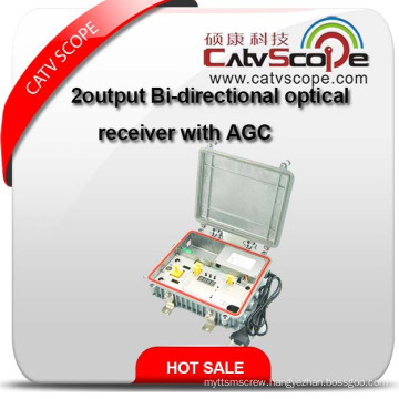 Outdoor 2 Way Output Bi-Directional Optical Receiver with AGC